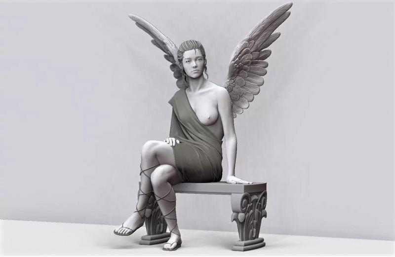 angel beautiful woman on chair