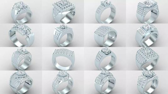 50 Diamond Men Ring Engagment Album 3D Model Collection
