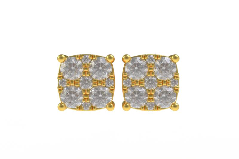 00021 Cushion Shape Stud Earring