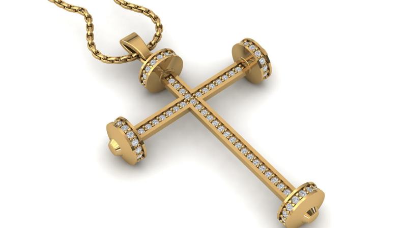 Print Ready STL 3DM Cross Necklace Classic Diamond Pendant
