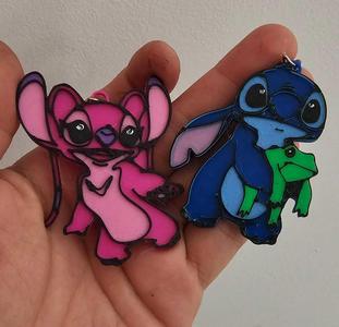 Stich and angel key rings (x4)