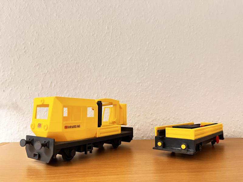 BR 741 GAF Track maintenance vehicle with trailer Train Railway construction train Scale 1:50