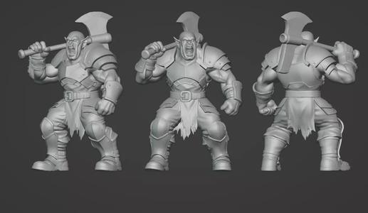 Orc Warlord Greataxe Print Ready STL