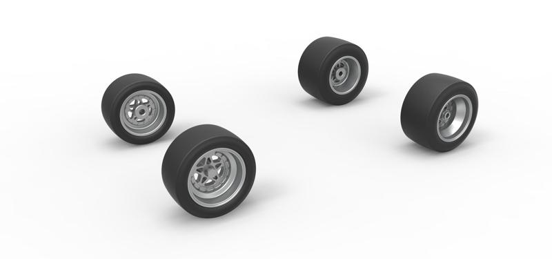 Wheel set of Asphalt Sprint car Scale 1:25