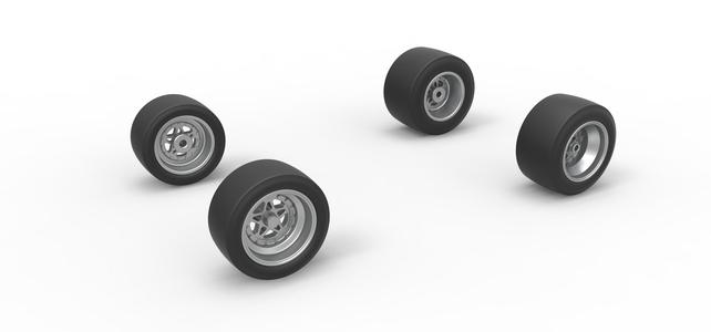 Wheel set of Asphalt Sprint car Scale 1:25