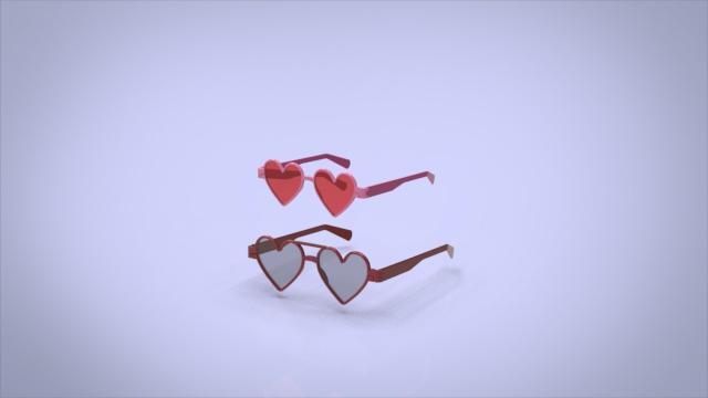Glasses : heart shaped style : couple glasses