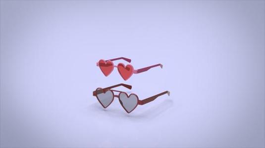Glasses : heart shaped style : couple glasses