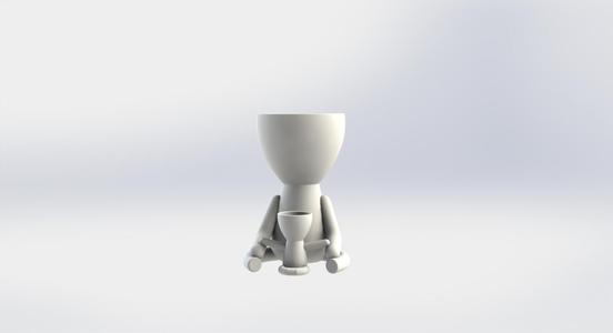 Little potted man and his baby