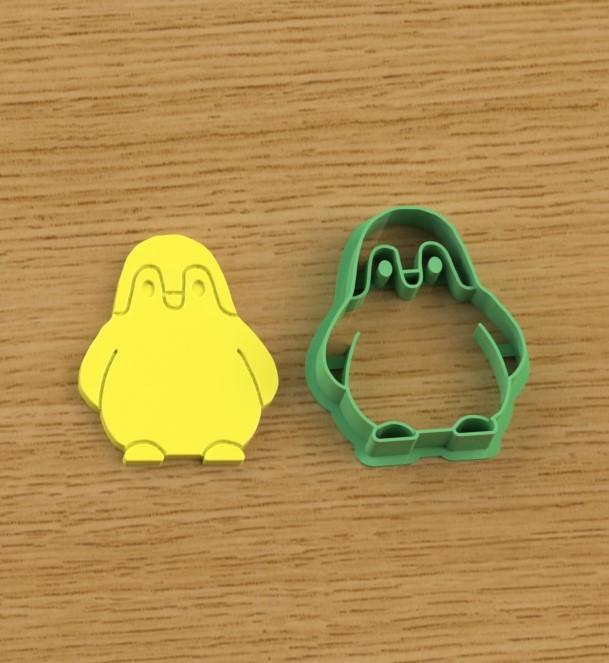 Penguin cookies, sugar paste, polymer clay cutter