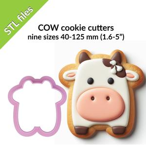 COW cookie cutters, nine sizes, cute animal cookies