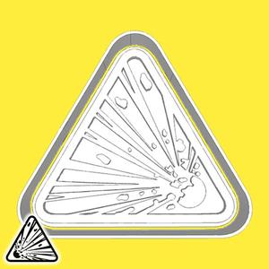 Warning sign cookie cutters - explosive material