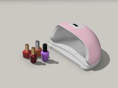 Miniature Nail Lamp 1/12 scale for Doll, Diorama - Digital STL files for 3d Printing