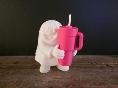 Ghost holding tumbler