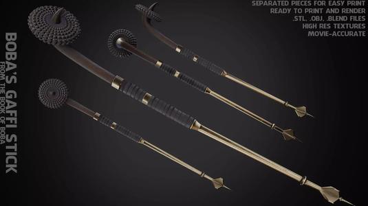 Boba Fett Gaffi Stick for Cosplay