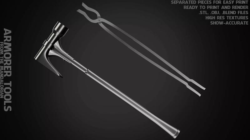 The Mandalorian Armorer Hammer and Tongs Tools for Cosplay