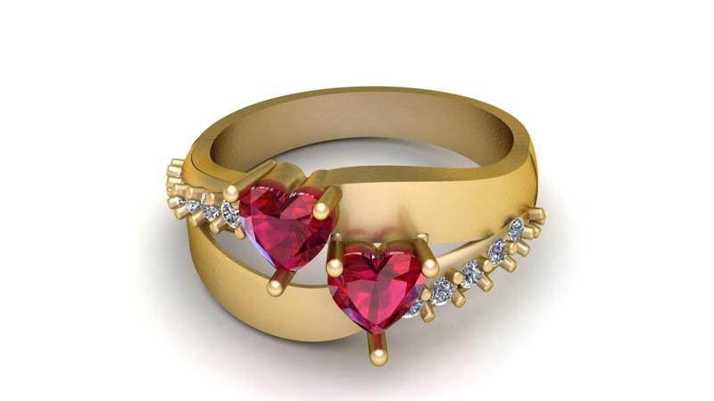 stylish heart ring PANDANT 3D PRINTABLE MODAL