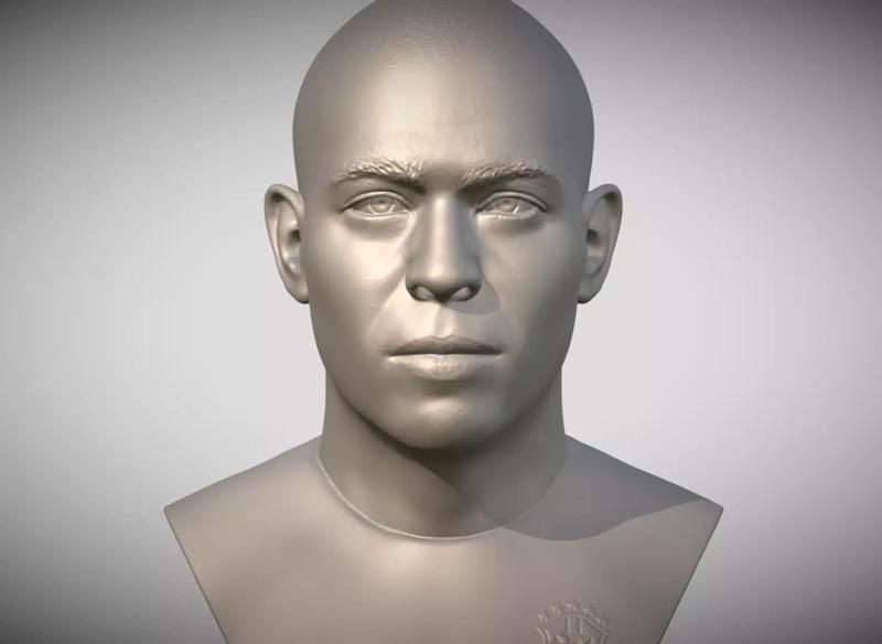 Ronaldo Nazario Brazil bust 3D printing ready stl obj formats