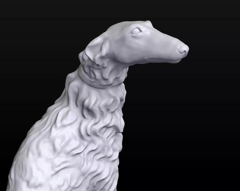 Sculpture  Russian wolfhound Borzoi Dog