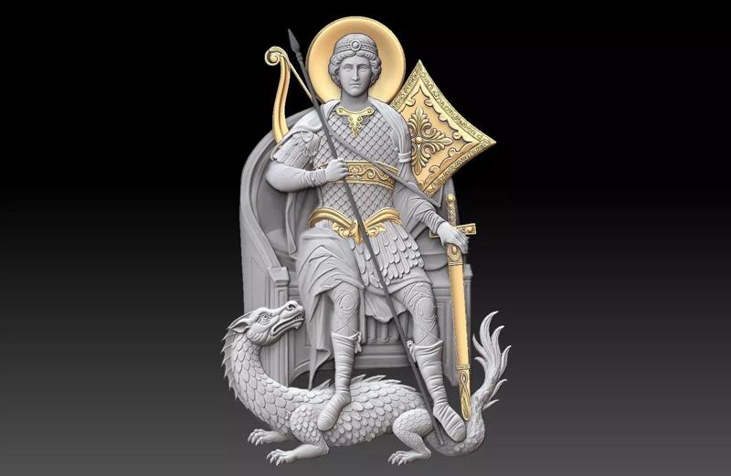 Saint George on Throne