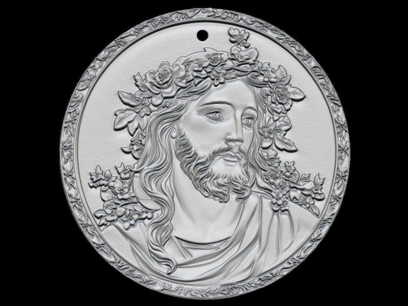 Sacred Jesus Medallion Relief