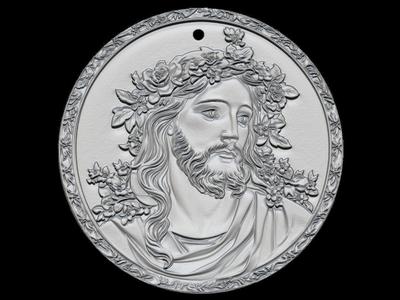 Sacred Jesus Medallion Relief