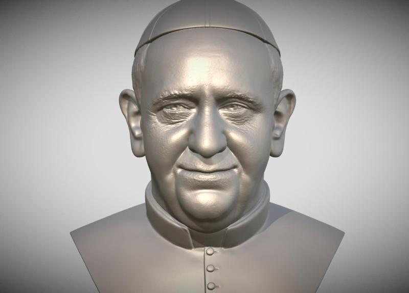 Pope Francis bust for 3D printing