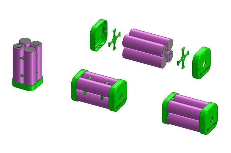 18650 Li-Ion Pack Holder/Caps