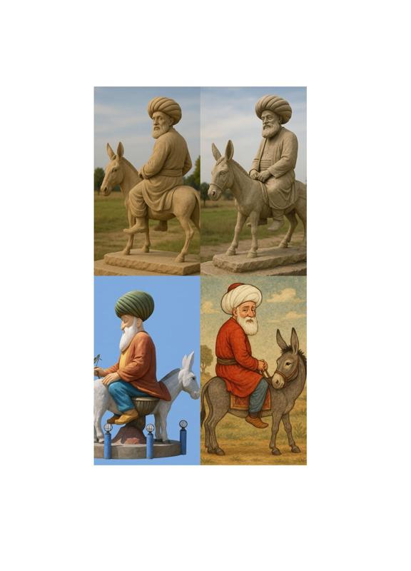 Nasreddin Hoca 4 Farkli Konsept 3D Model STL – Eşek Uzerinde Duz ve Ters Oturan