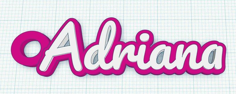 Fancy Keychain Name Tag - Adriana