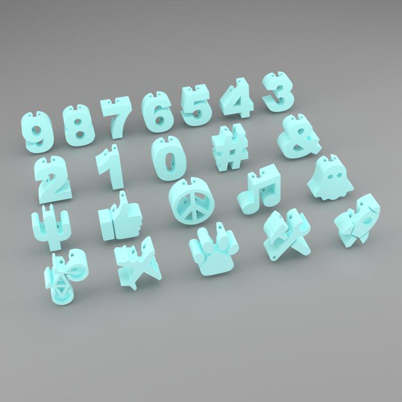 Bike Spoke Beads - Numbers and symbols pack