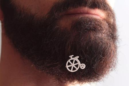 Old bike for beard - front wearing