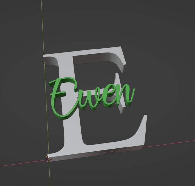 LETTER E WITH NAME EWEN