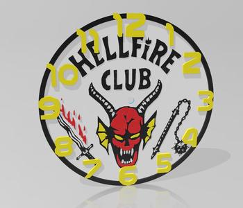 stranger things clock / hellfire club