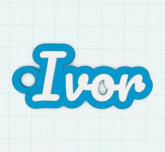 Fancy Keychain Name Tag - Ivor
