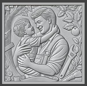 Dad's Love: Cherished Moments, Bas-Relief, 3d Print, CNC Stl Model