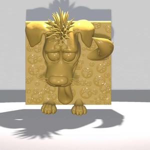 Cute & Quirky Stylized Dog Head Relief | 3D Printable STL File