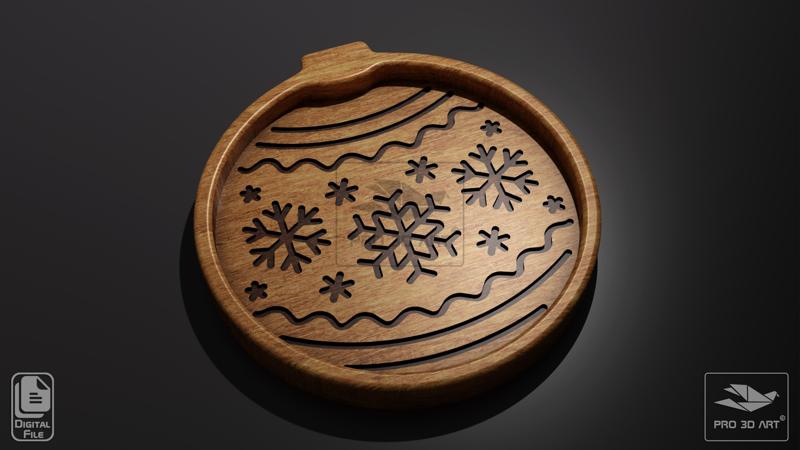 Christmas Ball Tray - CNC Files for Wood (svg, dxf, eps, ai, pdf)