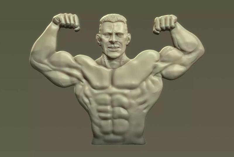 Male Bodybuilder Bas Relief