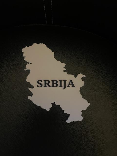 3D Landmass of Serbia. Srbija.