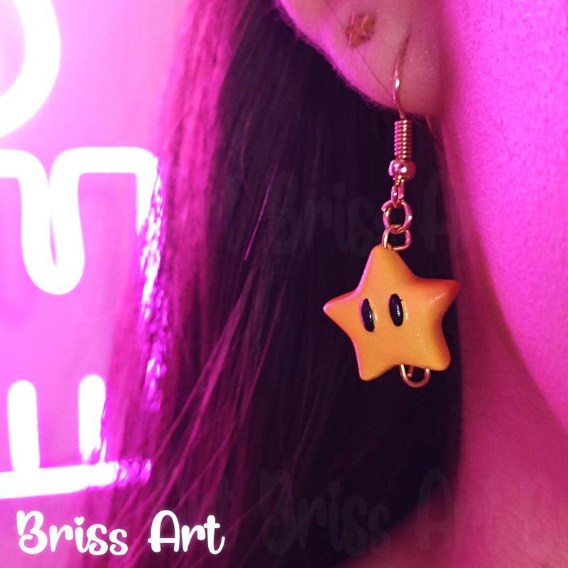 Mario Bross 3D Star Earrings