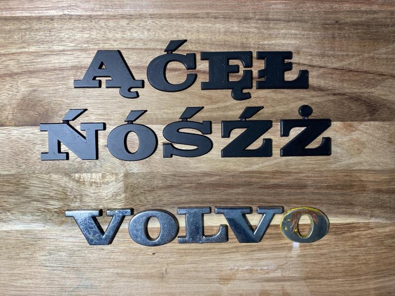 VOLVO Emblem Polish Polskie Znaki Custom Klapa Bagażnika Tailgate Trunk Lid S70, V70, V70XC, S90, V90, S40, V40 30850286