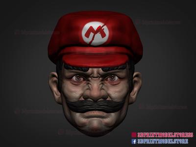 Mario Head Sculpt for Custom Action Figures 3D print model