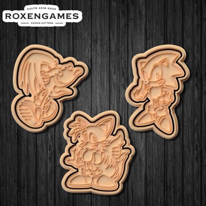 Sonic the Hedgehog cookie cutter set of 3