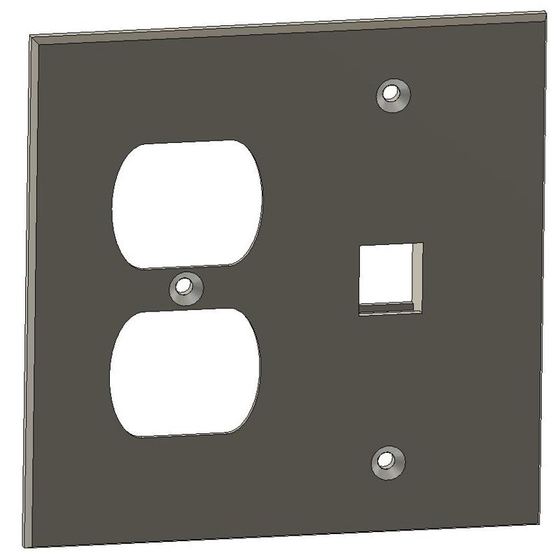 Double Gang Wall Plate - Outlet and Ethernet