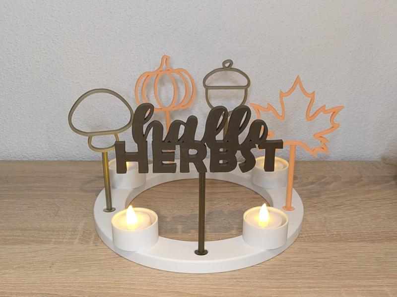 Autumn decorative ring with various inserts