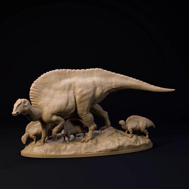 Ouranosaurus family 1-35 scale pre-supported dinosaur