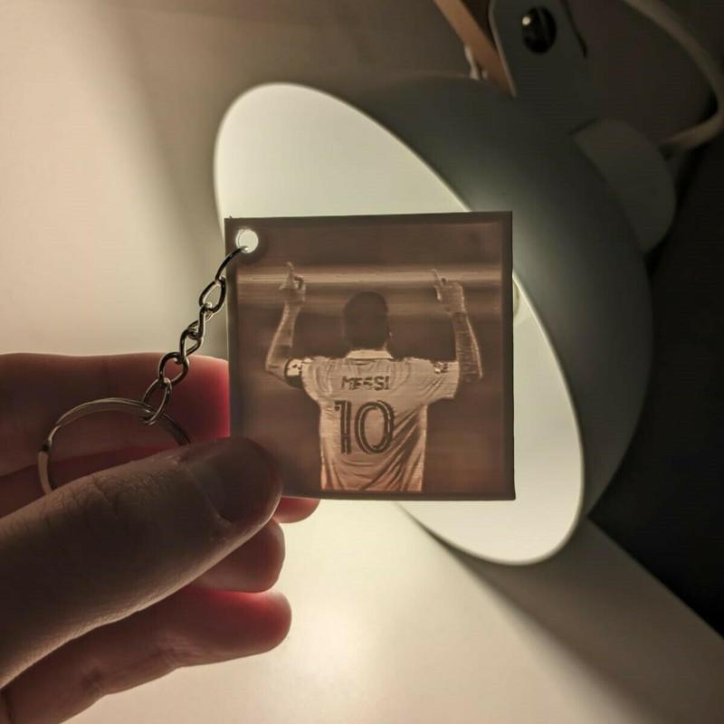 Messi Inter Miami Lithophane Keychain - Messi Inter Miami Litofania Key Chain