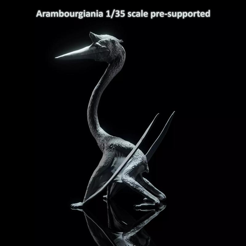 Arambourgiania sitting 1-35 scale pre-supported pterosaur