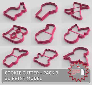 Cookie cutter - pack 3 3D Model Collection