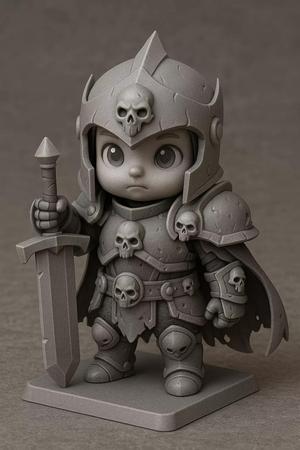 Dark Baby Knight Printable Fantasy Figurine